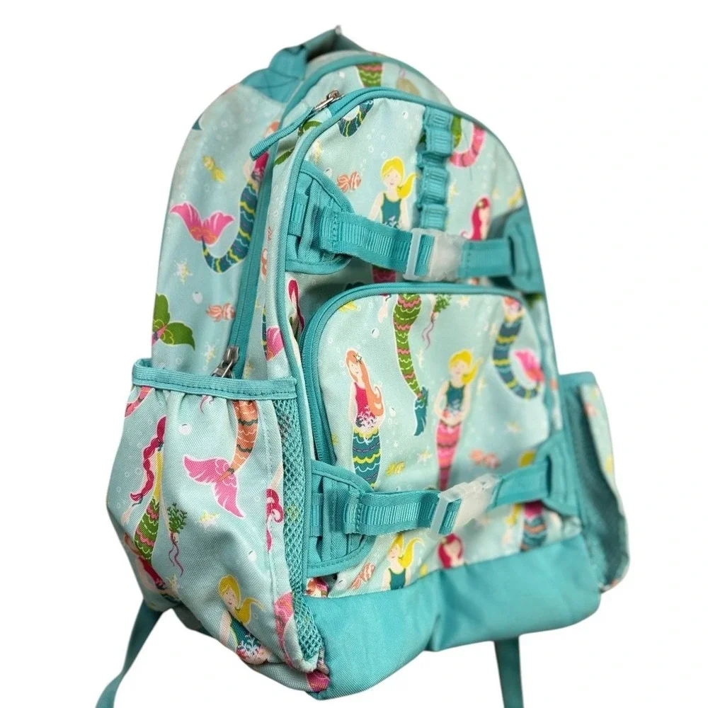 Pottery Barn Kids Girls Mackenzie Backpack Large Aqua Mermaids School Bag